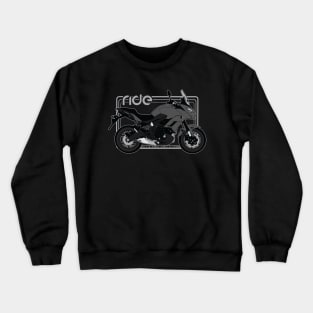 Ride kawasaki versys 650 15 bw Crewneck Sweatshirt